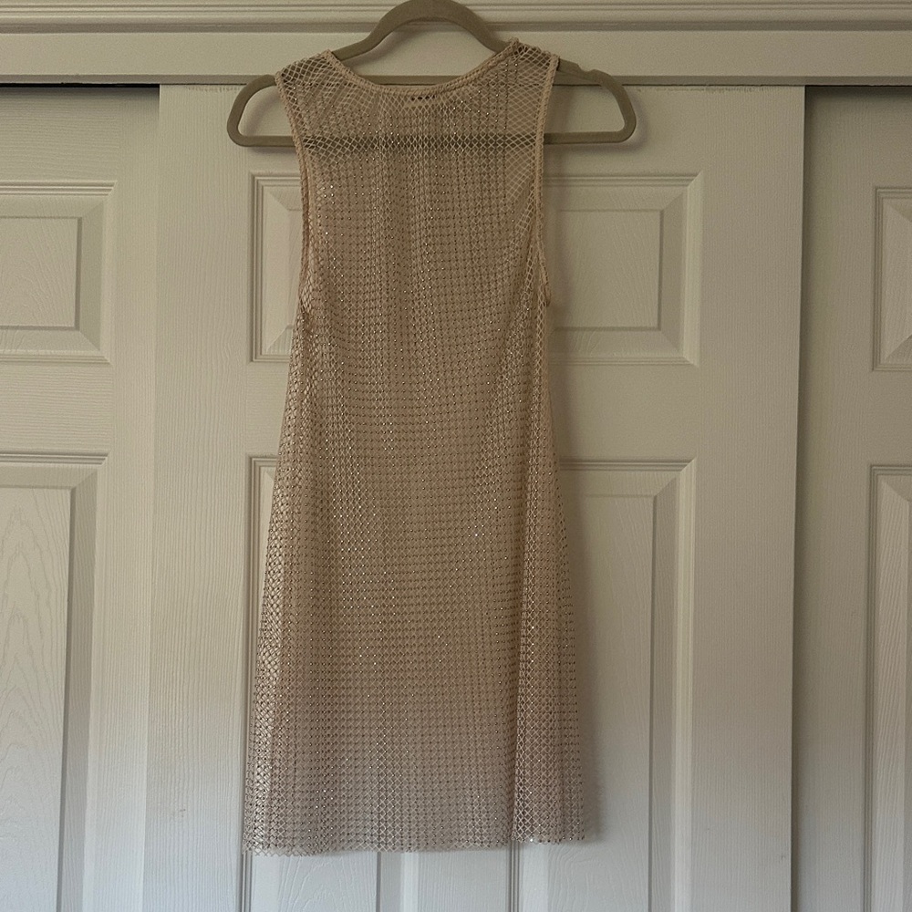 L'AGENCE Angela Mesh Cover-Up Dress in Champagne - Picture 3 of 4